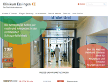 Tablet Screenshot of klinikum-esslingen.de
